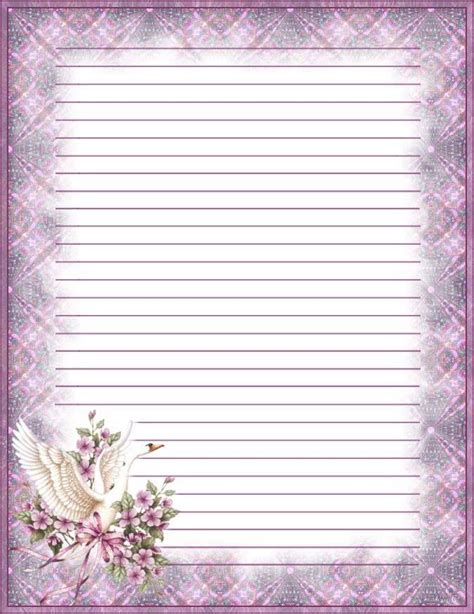 Briefpapier Zwaan Writing Paper Printable Stationery Printable Lined