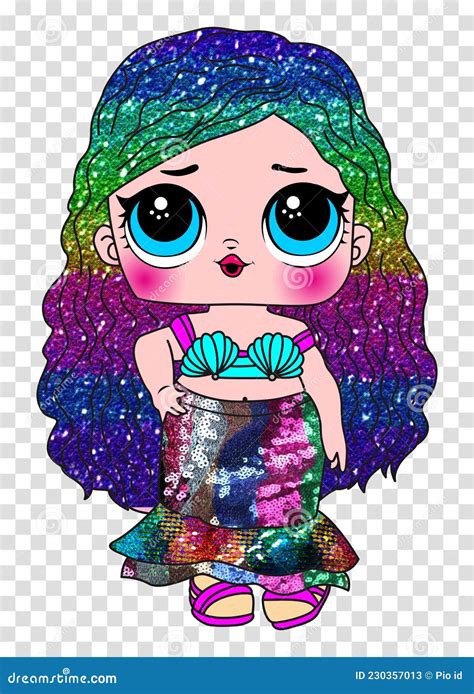 Cute Lol Surprise Little Princess Lol Mermaid Stock Vector