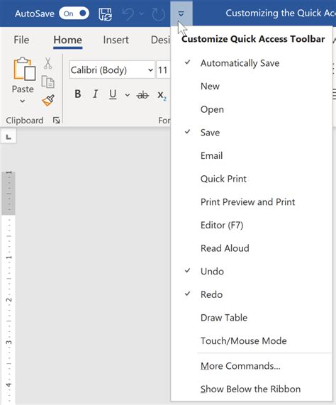 Ways To Customize The Microsoft Word Quick Access Toolbar