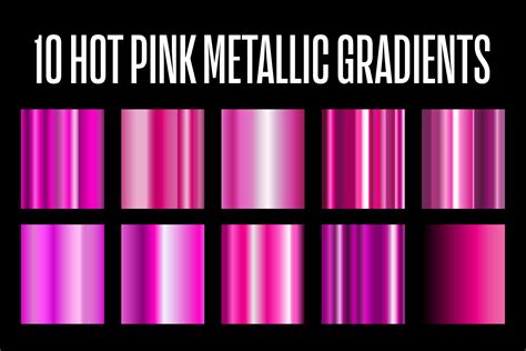 10 Hot Pink Metallic Gradients Ai Gradients Creative Market