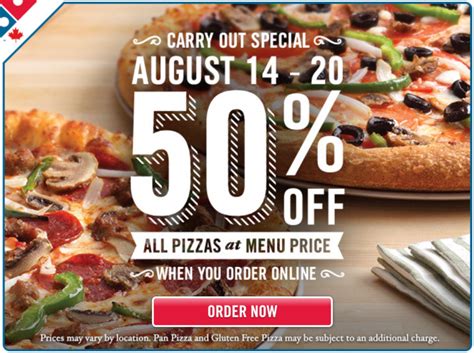 Domino's pizza, the best pizza home delivery in malaysia. Domino's Pizza Canada Deals: Save 50% off All Pizzas at ...
