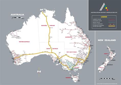 Railways Of Australia And New Zealand Railway Australia Australia Map
