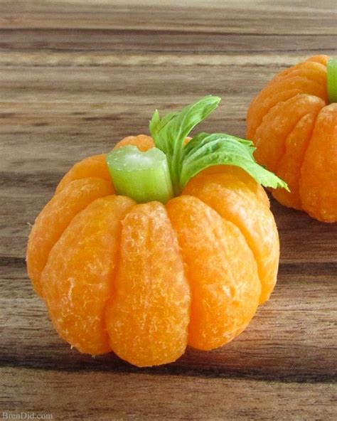 How To Make Tangerine Pumpkins Other Healthy Halloween Treats Bren Did