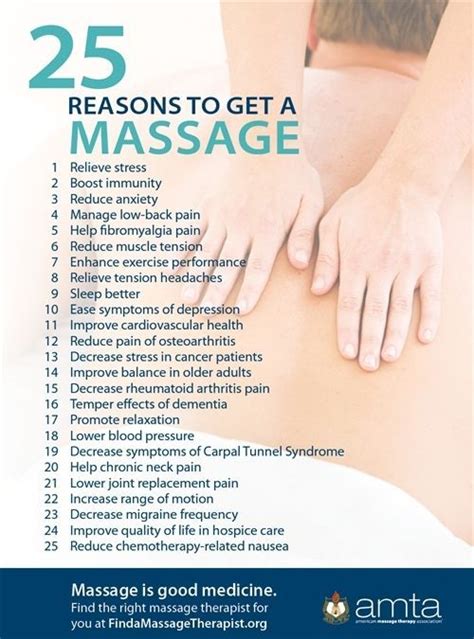 Here S A Great Info Graphic On 25 Reasons To Get A Massage Massage Therapy Massage