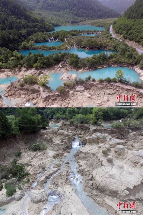 Before And After Jiuzhaigous 70 Magnitude Earthquake China Plus