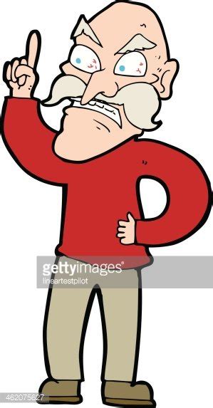 Cartoon Old Man Laying Down Rules Stock Clipart Royalty Free Freeimages