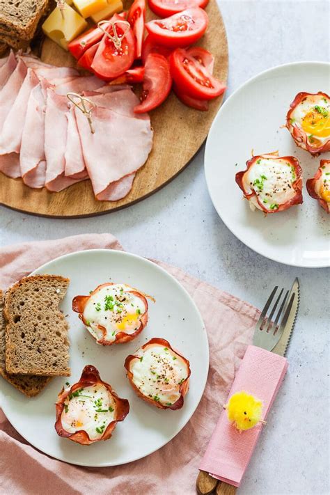 Baked Ham And Eggs Cups Low Carb Gluten Free Vibrant Plate