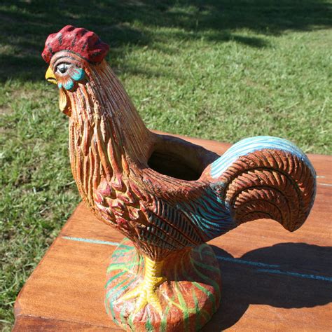 Ceramic Rooster Planter Large Dos Borrachos Amigos Imports Llc