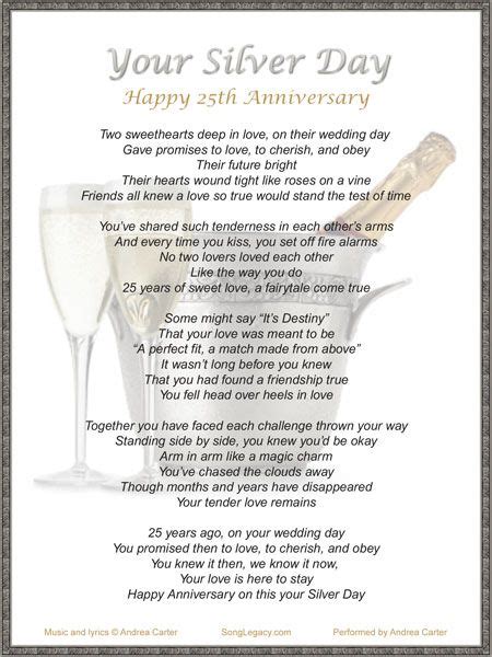 Your Silver Day Original 25th T Anniversary Song 25th Wedding