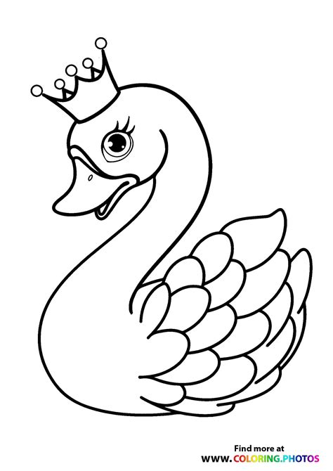 Swan Coloring Pages Trumpet Sketch Coloring Page