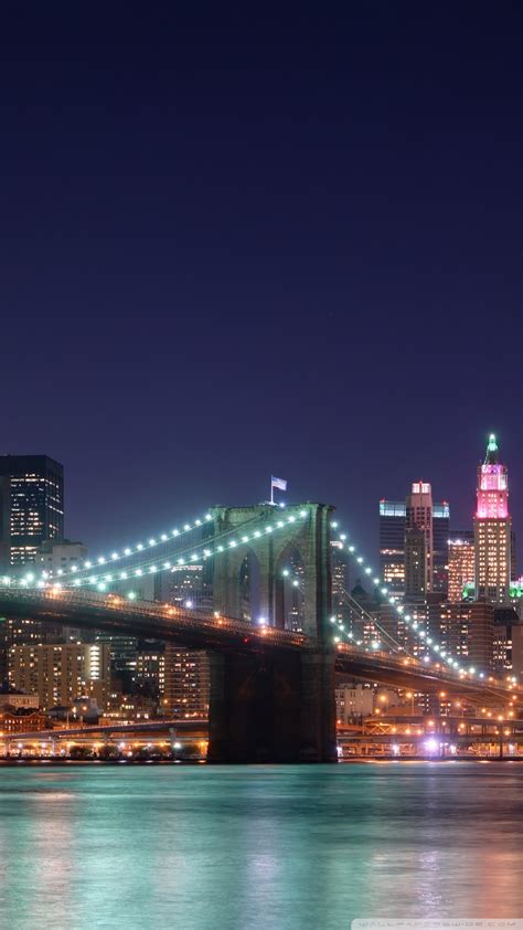 Night Wallpaper Brooklyn Bridge At Night Wallpaper 1080x1920