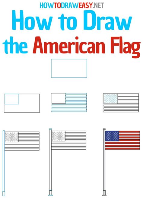 how to draw the american flag how to draw easy