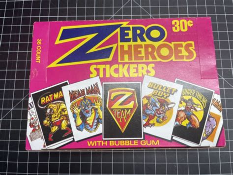 1983 Donruss Zero Heroes Vintage Trading Card Sticker Box Full 36 Wax