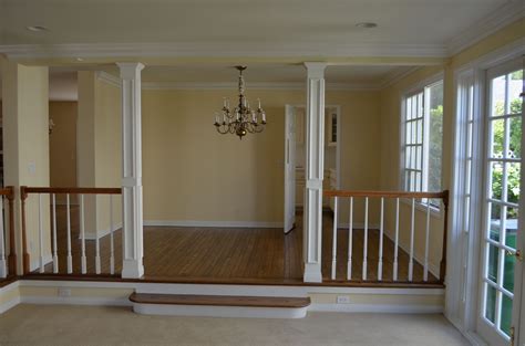 How To Replace Railing To Step Down Living Room Seven ...