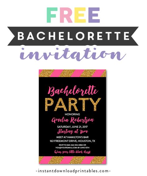 Free Printable Editable Pdf Bachelorette Party Invitation Diy Black