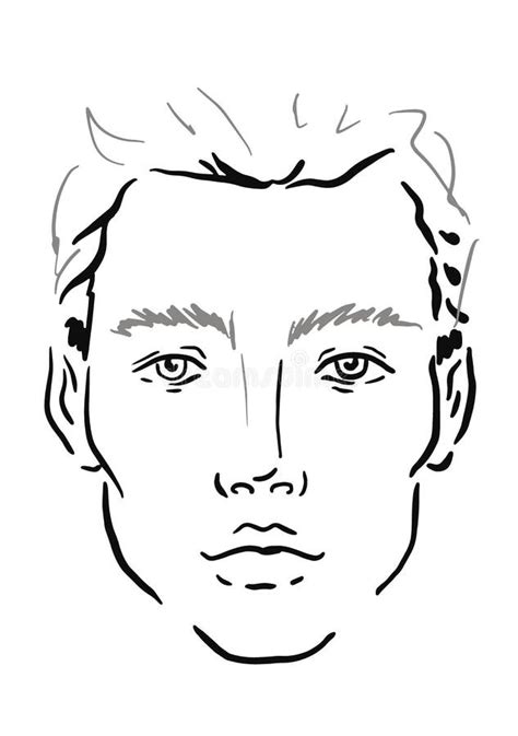 Blank Male Face Outline Blank Face Template For Hair And Makeup