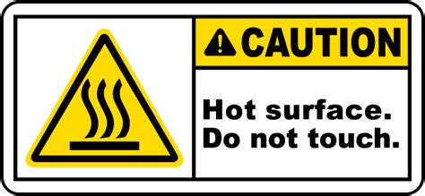 Hot Surface Do Not Touch Label J6107 By