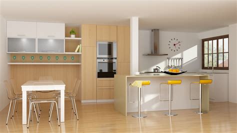 3d Modern Kitchen Interior With Parquet Floor Cgtrader