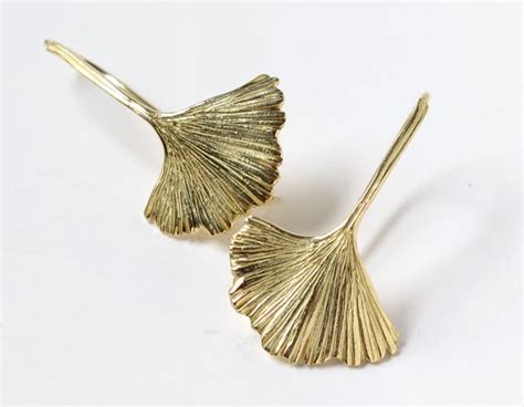 Ginkgo Leaf Earrings 18k Gold Mimi Favre Studio