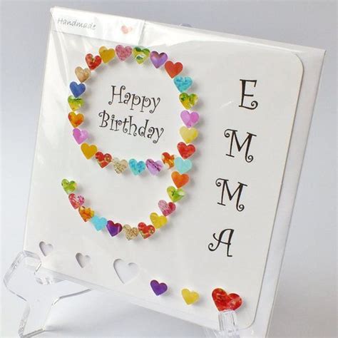 9th Birthday Card Handmade And Personalised Age 9 Card Etsy Uk Card
