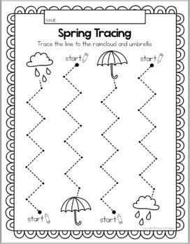 Little ones will love these easy preschool worksheets. Spring Tracing Worksheets - Preschool Traceable Activities - Trace Fine Motor