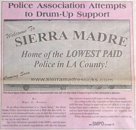 The Sierra Madre Tattler Sierra Madre Police Association Is Working