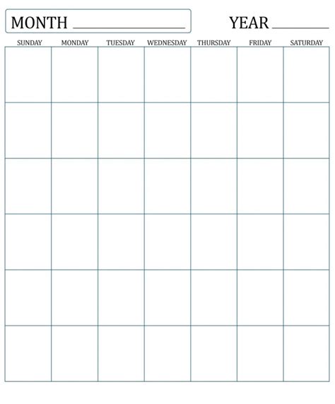 Blank One Month Calendar Template Unique Printable Blank Calendar Study