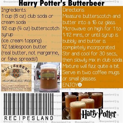 Harry Potter Butterbeer Recipe Baby Shower Pinterest