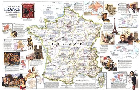 Historical France Map Published 1989 National Geographic Maps