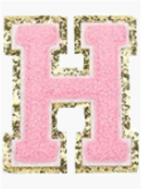 Preppy Pink Varsity Letter H Sticker For Sale By Corsiglia Redbubble