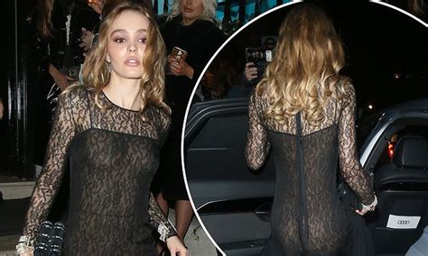 Lily Rose Depp Her Wows In Sheer Lace Jumpsuit As She Leaves The