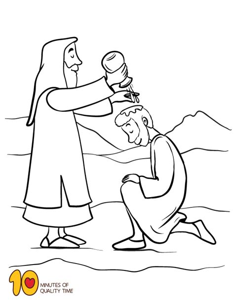 Samuel Anoints Saul As King Coloring Page Bible Coloring Pages David