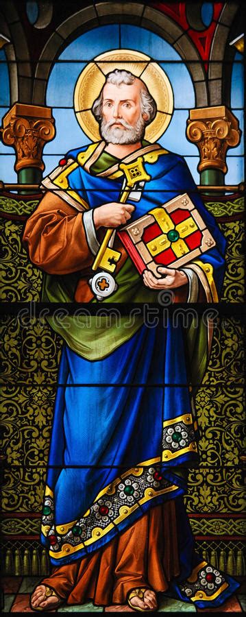 Saint Peter Stained Glass Stock Image Image Of Bible Gamla 68763469