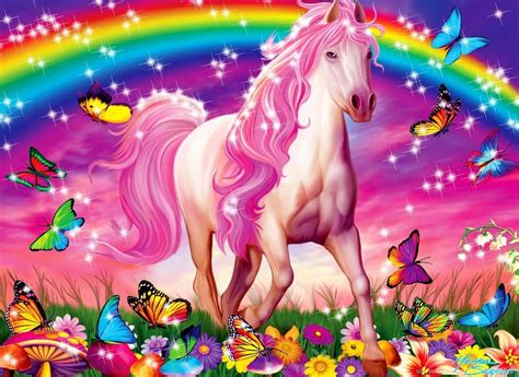 Download Butterflies Rainbow Unicorn Wallpaper