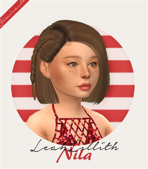 Simiracle Leahlillith`s Nila Hair Retextured Kids Version Sims 4 Hairs