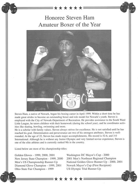 Steve Ham New Jersey Boxing Hall Of Fame