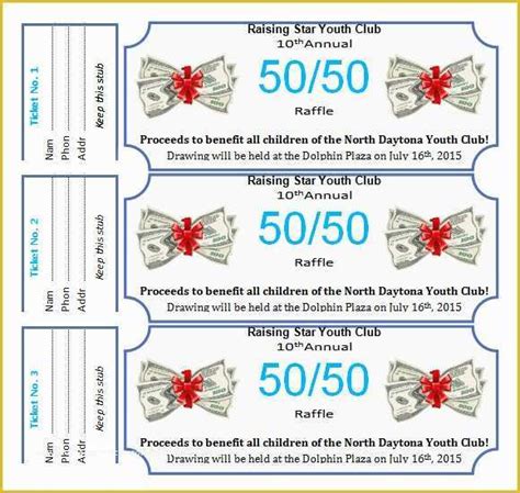 50 50 Raffle Ticket Template Free Of 11 Best S Of 50 50 Raffle Flyer
