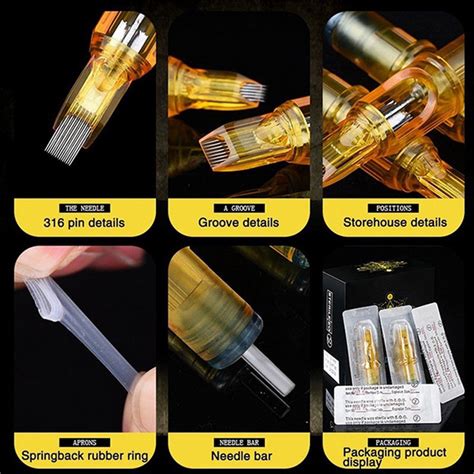 20pcs Yellow Dragonfly Tattoo Cartridge Needles For Tattoo Machine And
