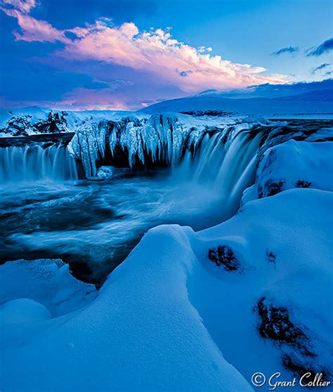 Godafoss In Winter Northern Iceland