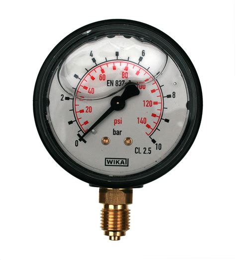 Wika Pressure Gauge 0 10 Bar Liquid Filled 14 Bottom Connection