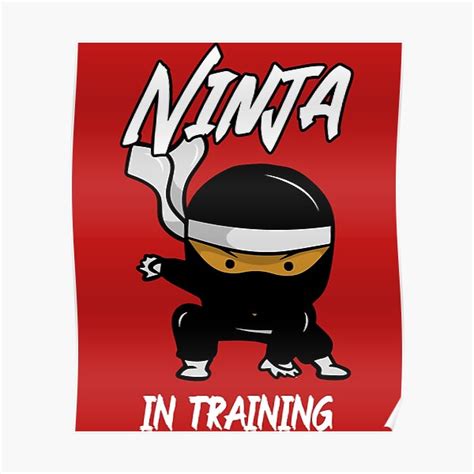Cute Black Ninja In Training Poster For Sale By Dupatyqqapanan