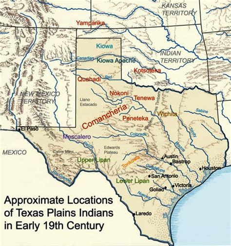 Map Of The United States Early Native American Tribes Texas Indian