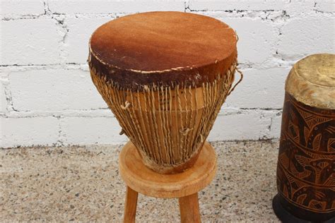 Vintage Goat Skin Drum Authentic Tribal African Djembe Folk Etsy