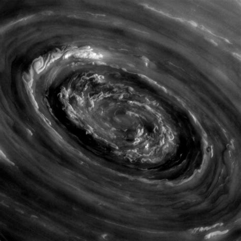Raw Image Of Saturns North Polar Vortex The Planetary Society