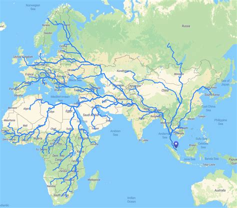 Map Of Eurasia With Rivers