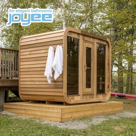 Joyee Traditional Outdoor Portable Sauna Room Red Cedar Solid Wood