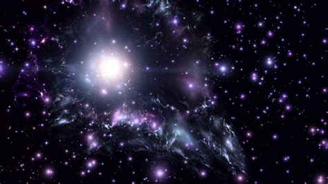 Purple Stars With Background Of Black Sky Hd Space