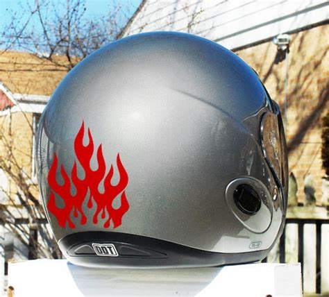 Burning Flames Hyper Reflective Decal Motorcycle Helmet Safety