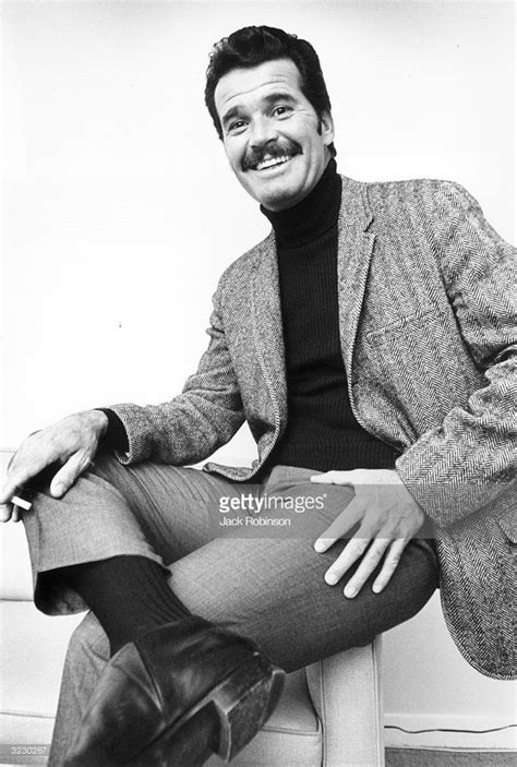 Portrait Of American Actor James Garner Wearing A Mustache And A Tweed
