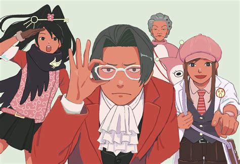 Miles Edgeworth Ema Skye Kay Faraday Wendy Oldbag And Pink Badger